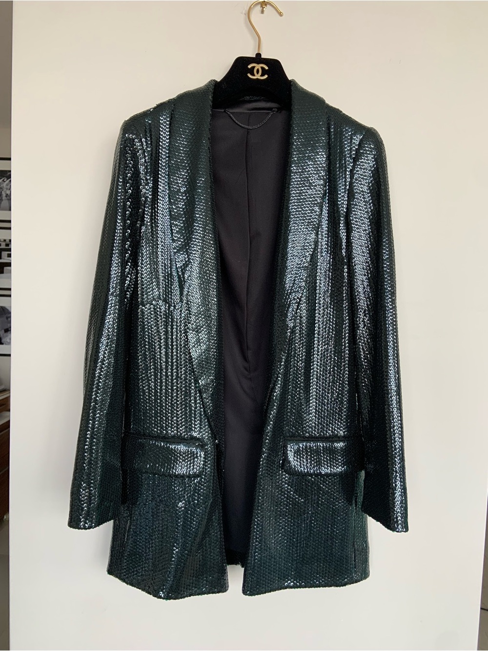 All Saints green sequins blazer